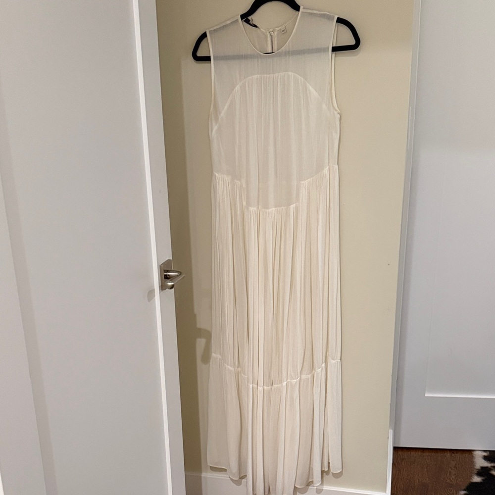 Vince Cream Semi-sheer Maxi Dress
